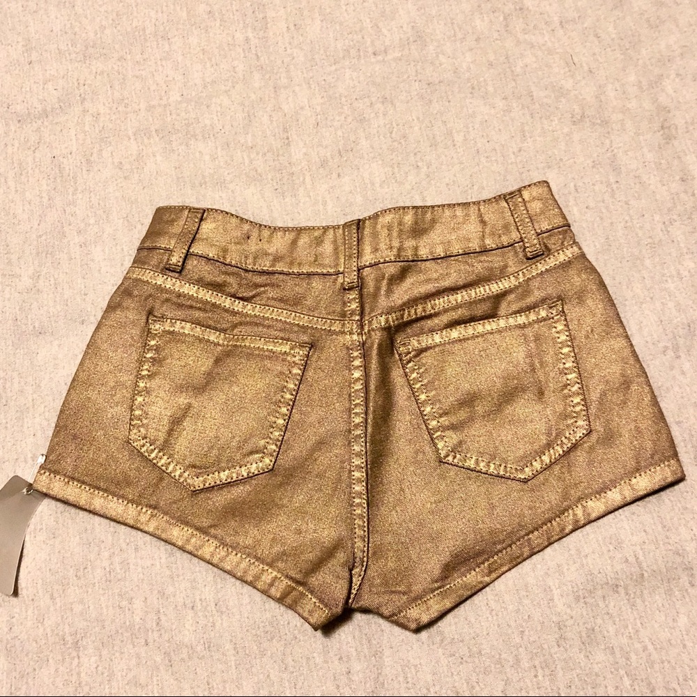 TOPSHOP Metallic Jean Shorts